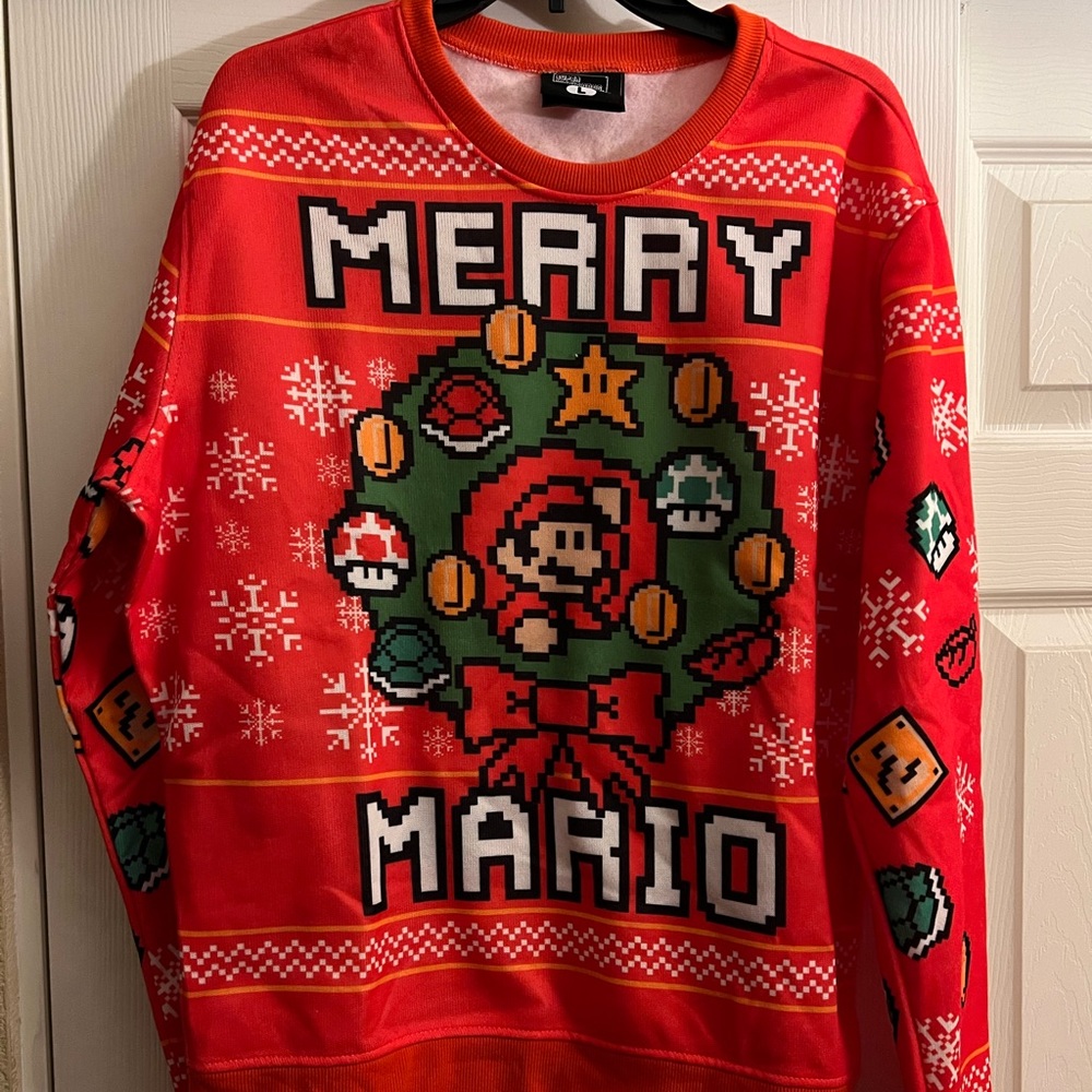 Super Mario Christmas Holiday Ugly Sweater size Large